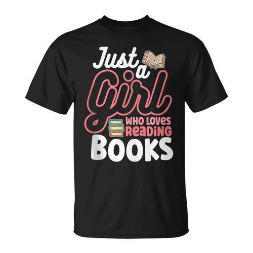 Just A Girl Who Loves Reading Books Book Nerd Librarian T-Shirt - Bookorys