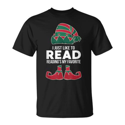 I Just Like To Read Reading's My Favorite Xmas Book Club Fan T-Shirt - Bookorys