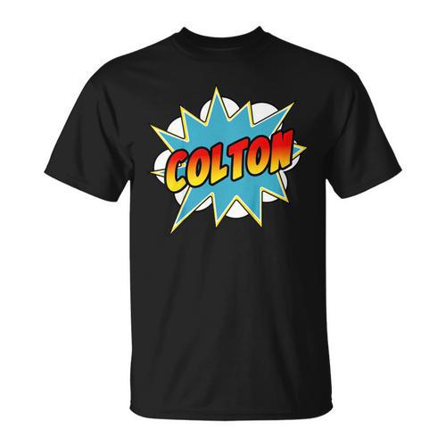 Kids Boys Colton Comic Book Superhero Name T-Shirt - Bookorys