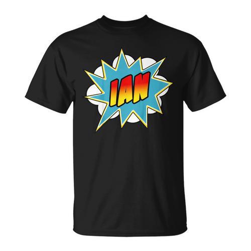 Kids Boys Ian Comic Book Superhero Name T-Shirt - Bookorys DE