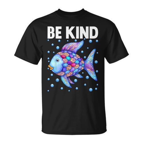Be Kind Rainbow Scale Fish Teacher Reading Book Toddler T-Shirt - Bookorys DE