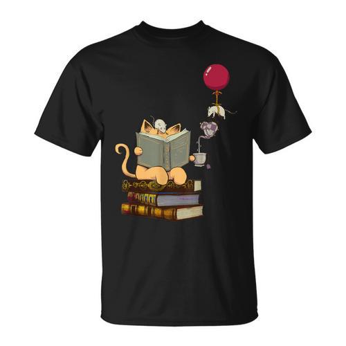Kittens Cats Tea Books And Balloon T-Shirt - Bookorys