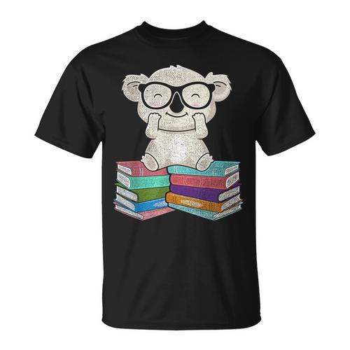 Koala Bear Reading Books Koala T-Shirt - Bookorys AU