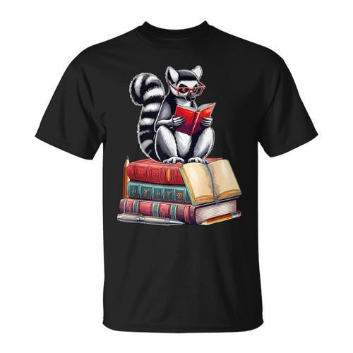 Lemur Reading Books Matching Bookworm Readers Librarian T-Shirt - Bookorys DE
