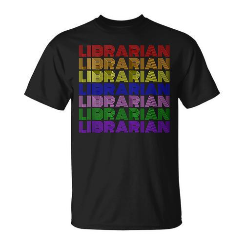 LGBTQ Pride Librarian Library Worker Reading Books Book Fan T-Shirt - Bookorys AU