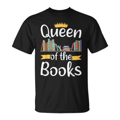 Librarian Queen Of The Books Book Reading Library T-Shirt - Bookorys AU