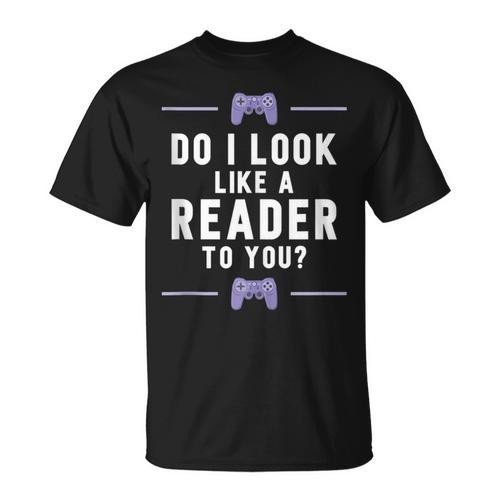 Look Like A Reader Video Gamer Non Reader Anti Book T-Shirt - Bookorys