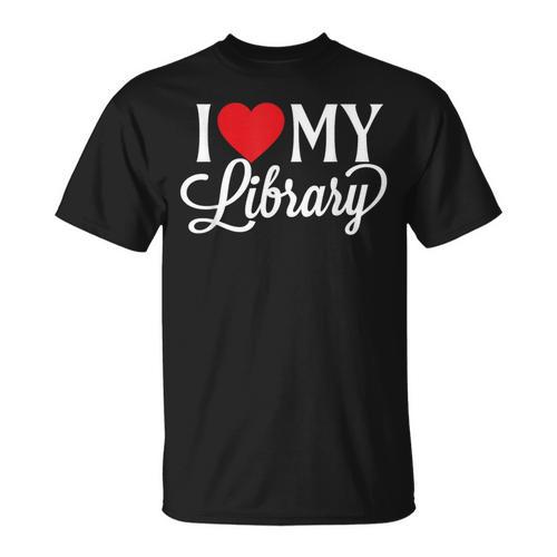 I Love My Library Librarian Book Lover Reading Bookworm T-Shirt - Bookorys AU