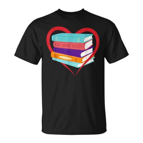 I Love Reading Book Heart Love Books Library T-Shirt - Bookorys UK