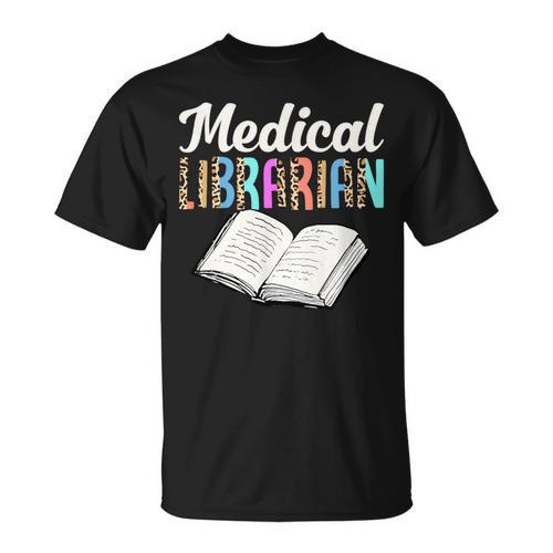 Medical Librarian Leopard Print Library Book Graphic T-Shirt - Bookorys AU