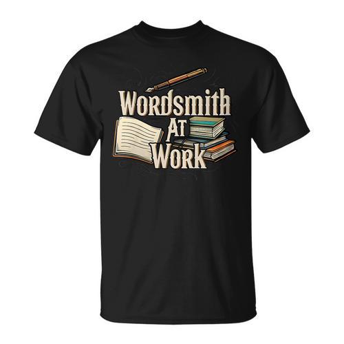 Wordsmith At Work Vintage Writer & Author Pen Book Lover T-Shirt - Bookorys UK
