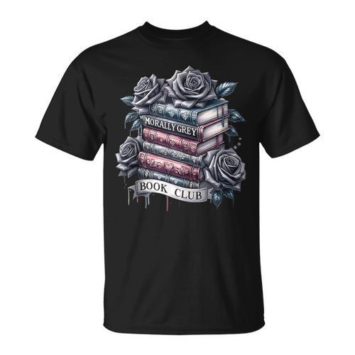 Morally Grey Book Club Floral Book Lover Graphic T-Shirt - Bookorys AU