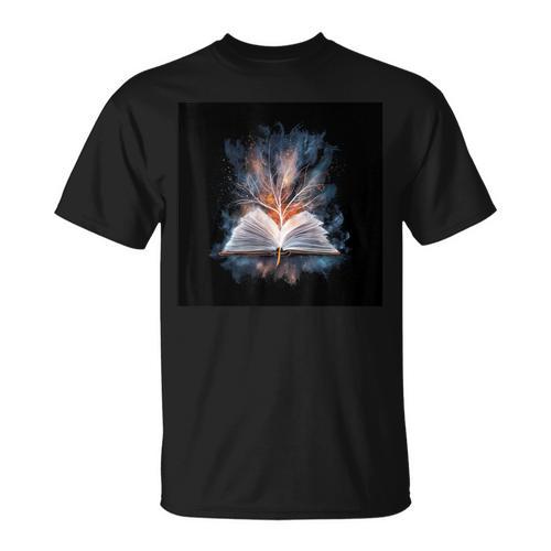 Motif With Magical Magic Book T-Shirt - Bookorys