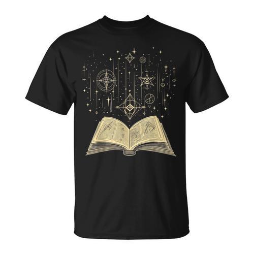 Mystic Astral Lunar Celestial Witch Spell Book T-Shirt - Bookorys