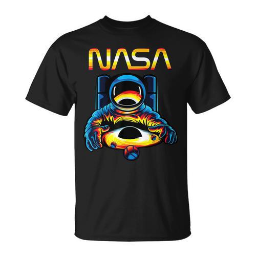 NASA Astronaut In Space Hole Comic Book Style Geek T-Shirt - Bookorys