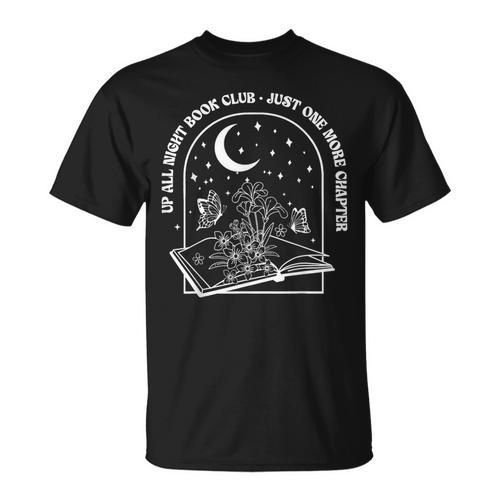 Up All Night Book Club Just-One More Chapter Bookworm Tees T-Shirt - Bookorys