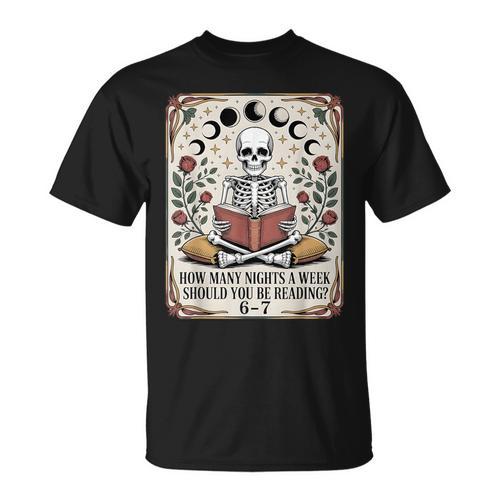 How Many Nights Reading Meme 6 7 Book Lover T-Shirt - Bookorys