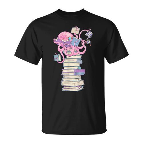 Octopus Bookworm Fun Reading Tee For Book Lovers T-Shirt - Bookorys