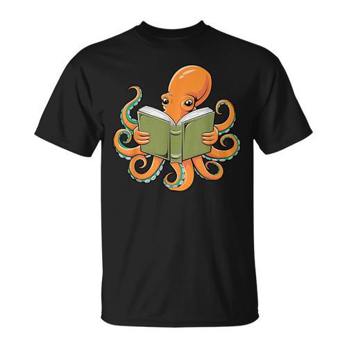 Octopus Reading Book Bookworm Librarian Women Men Kids T-Shirt - Bookorys
