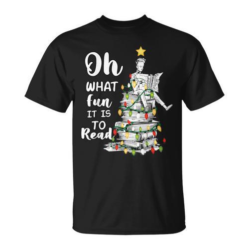 Oh What Fun It Is To Read Librarian Christmas Book Lover T-Shirt - Bookorys