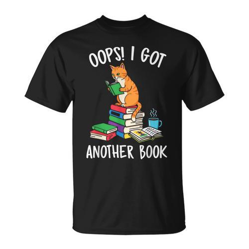 Oops I Got Another Book Cat Reader T-Shirt - Bookorys UK