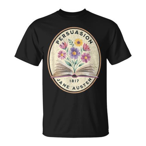 Persuasion Jane Austen Book Flowers T-Shirt - Bookorys