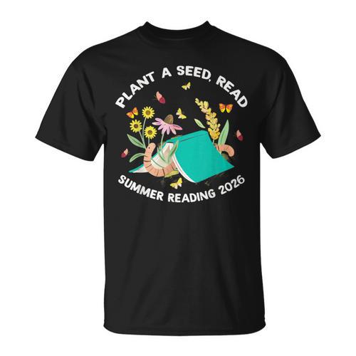 Plant a Seed Read Summer Reading 2026 Butterfly Book Floral T-Shirt - Bookorys CA