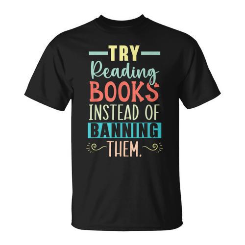 Read Banned Books Bookworm Book Lover Bibliophile T-Shirt - Bookorys DE