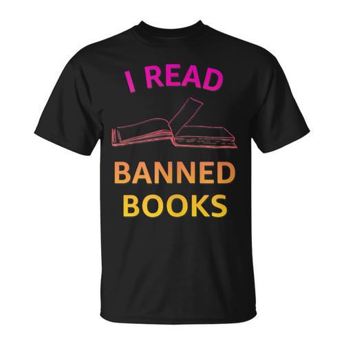 I Read Banned Books Pink-Yellow Literature Activist T-Shirt - Bookorys DE