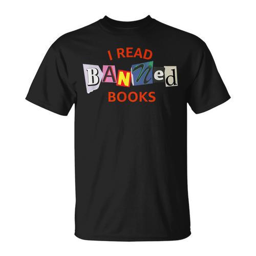 I Read Banned Books Scrap Letters Literature Activist T-Shirt - Bookorys DE