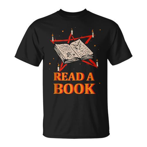 Read a Book Pentagram Satan Occult Goth Satanic T-Shirt - Bookorys