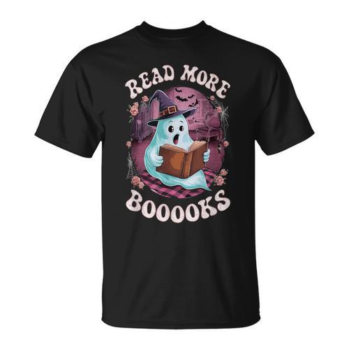 Read More Books Boo Ghost Halloween Reading Books Teacher T-Shirt - Bookorys