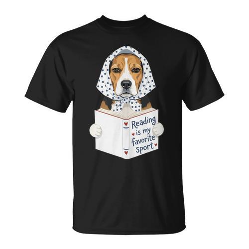 Reading Is My Favorite Sport Beagle Book Lover T-Shirt - Bookorys DE