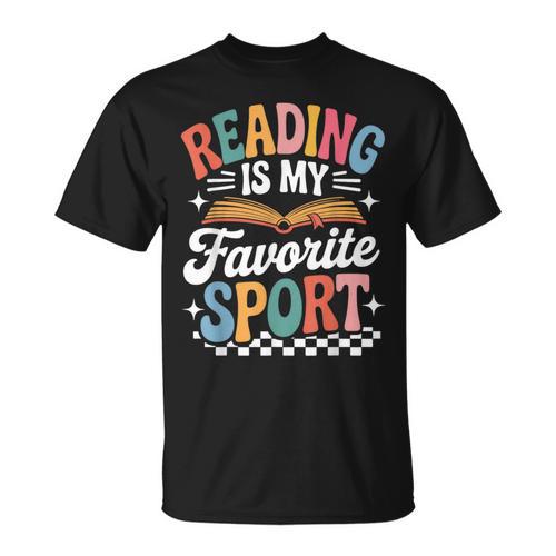 Reading Is My Favorite Sport Book Lover Quote Groovy T-Shirt - Bookorys