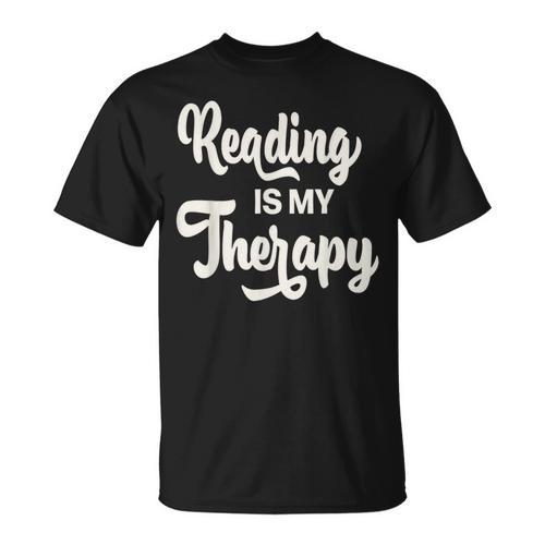 Reading Is My Therapy Book Lover Bookworm Reader T-Shirt - Bookorys CA
