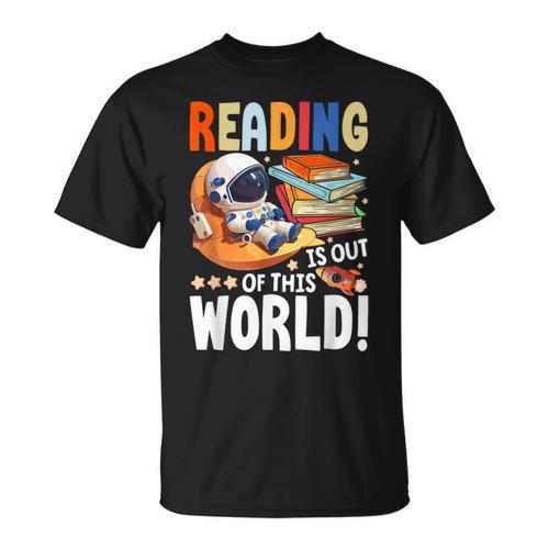 Reading Space Exploration Book Astronomy Lover Bookworm T-Shirt - Bookorys