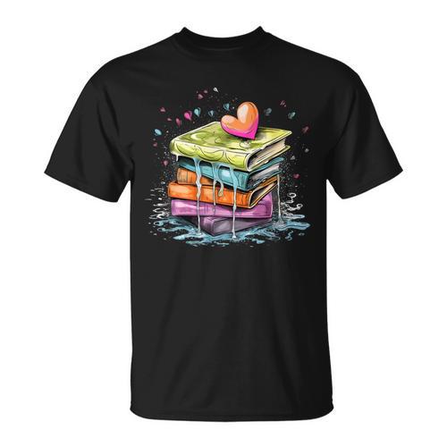 Reading Watercolor Books Love Books Girls T-Shirt - Bookorys