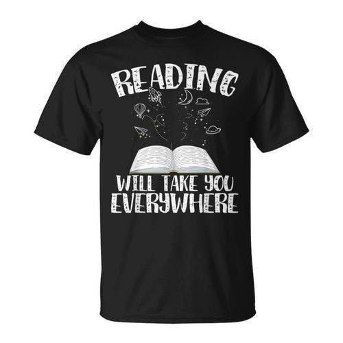Reading Will Take You Everywhere Book Nerd Readers Sarcastic T-Shirt - Bookorys
