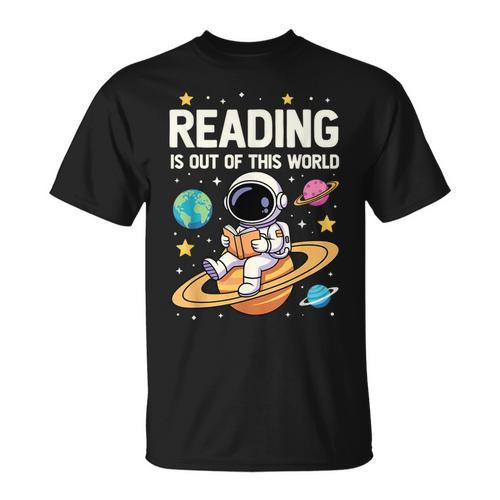 Reading Is Out Of This World Cute Astronaut Books Lover T-Shirt - Bookorys DE