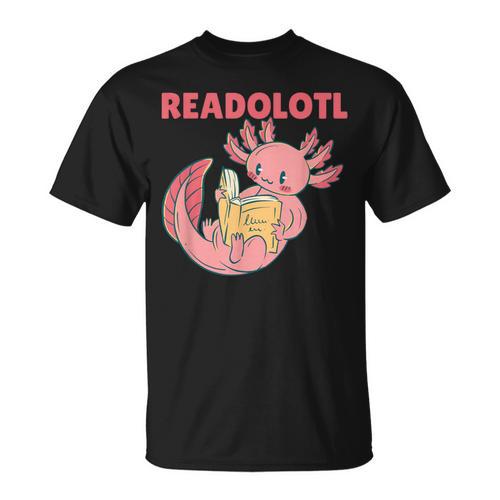 Readolotl An Axolotl That Read Many Books Axolotl T-Shirt - Bookorys
