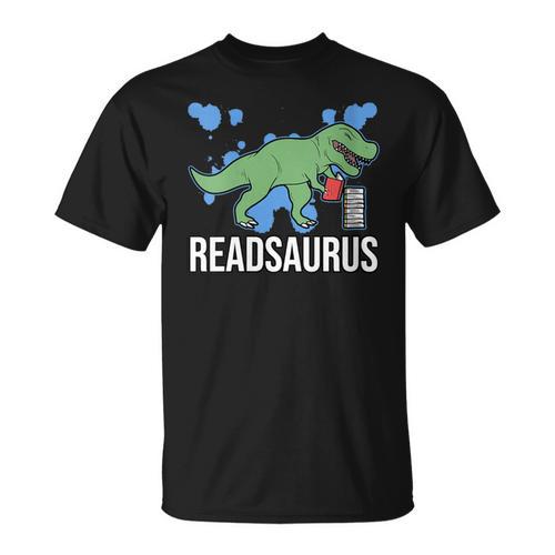 Readsaurus Reader Book Tyrannosaurus T-Rex Dinosaur Jurassic T-Shirt - Bookorys UK