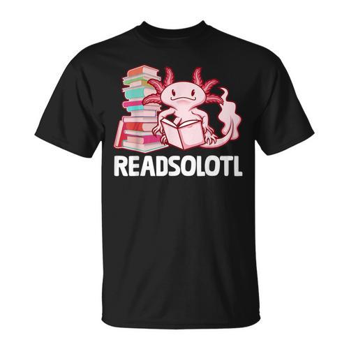Readsolotl Axolotl Reading Fish Books Lizard T-Shirt - Bookorys CA