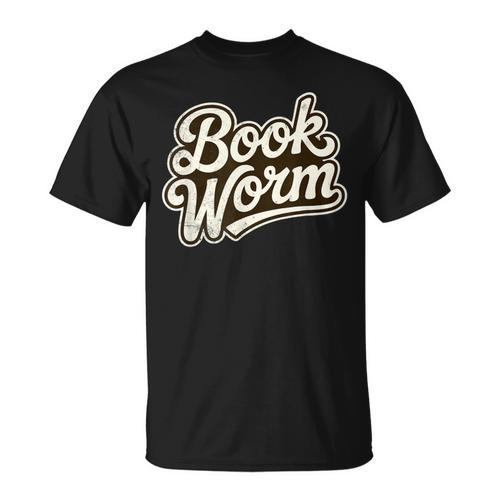 Retro Book Worm Reading For Book Lovers T-Shirt - Bookorys UK