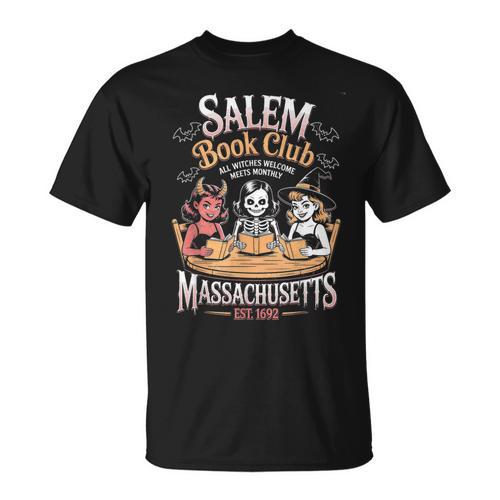 Retro Salem Book Club Bookish Witchy Spooky Halloween T-Shirt - Bookorys CA