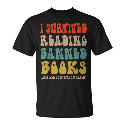 Retro I Survived Reading Banned Books And Got Smarter T-Shirt - Bookorys