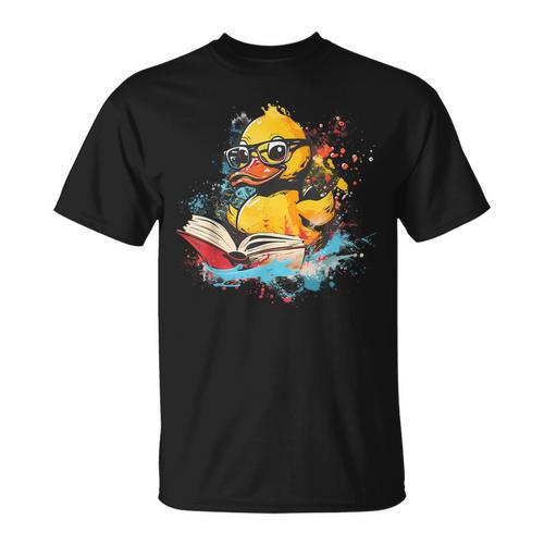 Rubber Duck Reading Book Rubber Duckie Rubber Duckling T-Shirt - Bookorys