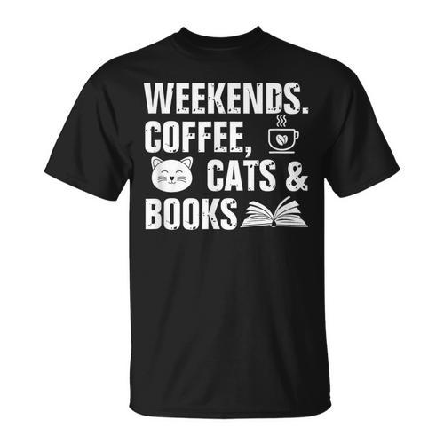 Weekends Coffee Cats And Books T-Shirt - Bookorys AU