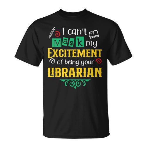 School Librarian Assistant Mask Book Reading Library T-Shirt - Bookorys AU