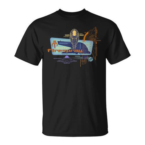 Star Wars The Book Of Boba Fett Firespray Schematic T-Shirt - Bookorys