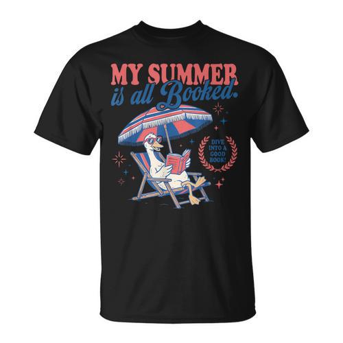 My Summer Is All Booked Silly-Goose Reading Book Bookish T-Shirt - Bookorys UK